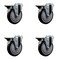 Service Caster 5'' Black Poly Wheel Swivel Bolt Hole Caster Set with Posi Lock Brakes, 4PK SCC-BH20S514-PPUB-BLK-PLB-4 - alternate 1